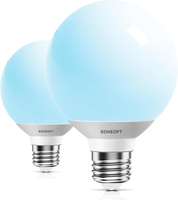 KOHEOPT G25 LED Globe Light Bulbs,120V 5W(60W Equivalent), 5000K CRI85+ Daylight Bathroom,E26 Base,Eye-Friendly