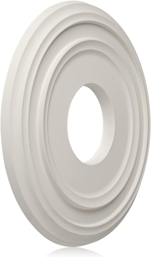 EIFHYT 12-2/8"OD 4" 1" 7") White PU Ceiling Medallions for Light Fixtures and Ceiling Fans, x ID x P (Fits Canopies up