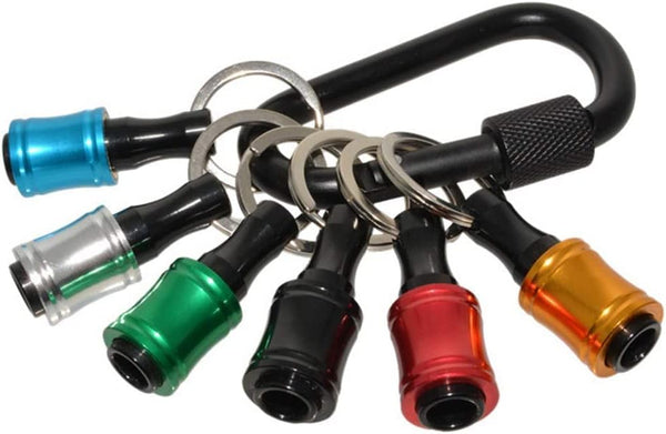 Bit Holder 1/4 inch Hex Shank Screwdriver Extension Bar, Keychain Screw Adapter, 6PCS-B