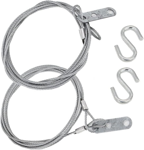 Garage Door Safety Cable for Extension Springs, Galvanized Carbon Steel 8.5ft x 1/8" 7x7 Strands - 1 Pair