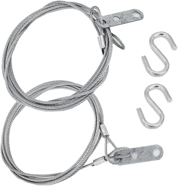 Garage Door Safety Cable for Extension Springs, Galvanized Carbon Steel 8.5ft x 1/8" 7x7 Strands - 1 Pair