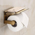 YURINJEE 3M Antique Bronze Toilet Paper Holder Wall Mount with Shelf - No Drill Adhesive or Screw Mount Bathroom Tissue