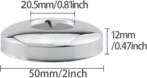 ITROLLE Shower Arm Flange 2PCS Chrome Plated Stainless Steel 2 Inches Round Arc Escutcheon Plate for Shower Heads