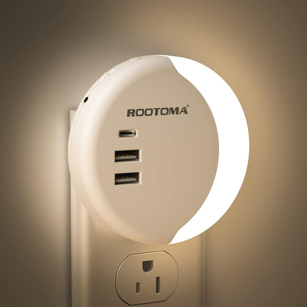ROOTOMA Led Night Light Plug Into Wall, Dimmable Night Light for Kids