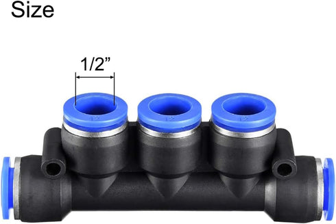 PK-12(12mm) OD Quick Release Connectors Manifold,Inline Manifold Union Fittings, Air Push Quick Fittings, Pneumatic Connectors Push to Connect Fittings Kit, 10 PCS by NACX