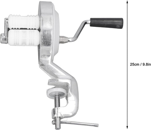 Macaroni Maker, Silver Stainless Steel Manual Hand Cranking Noodles Pressing Machine, Kitchen Restaurant Portable