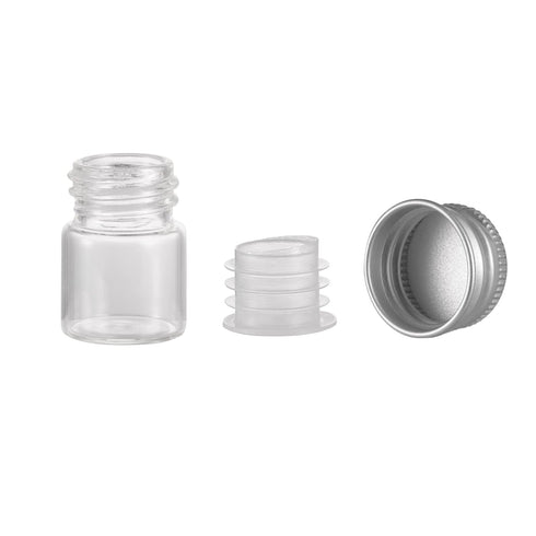 100PCS 5ml Clear Liquid Sample Glass Vials with Screw Caps and Plastic Stoppers, Includes Pipette and Labels
