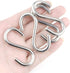 15 Pack Heavy Duty Stainless Steel S Shaped Hooks, 2.2 Inch Long, 1/5 Inch Thickness Metal Hooks