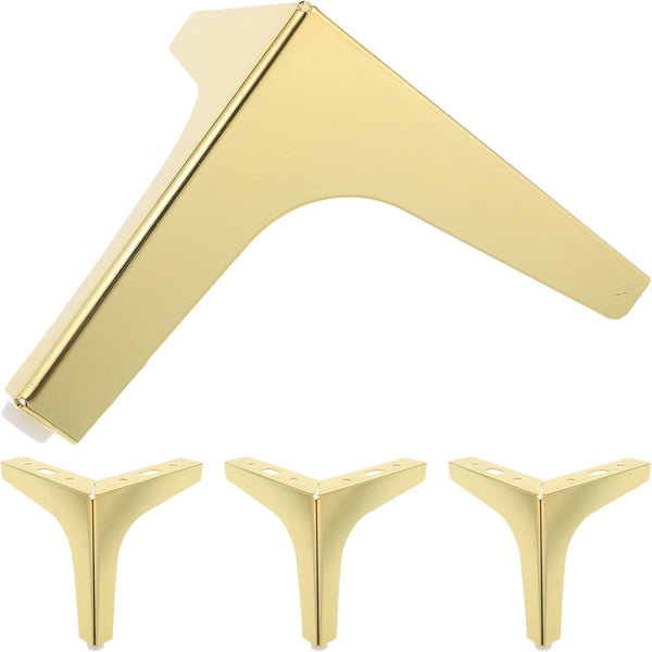 Garneck 4pcs Metal Triangle Furniture Legs Sofa Support for Cabinet Dresser Coffee