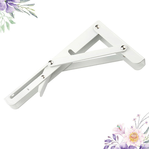 12-inch White Stainless Steel Triangle Shelf Bracket Foldable Wall-Mounted Support for Table and Workbench, Heavy Duty