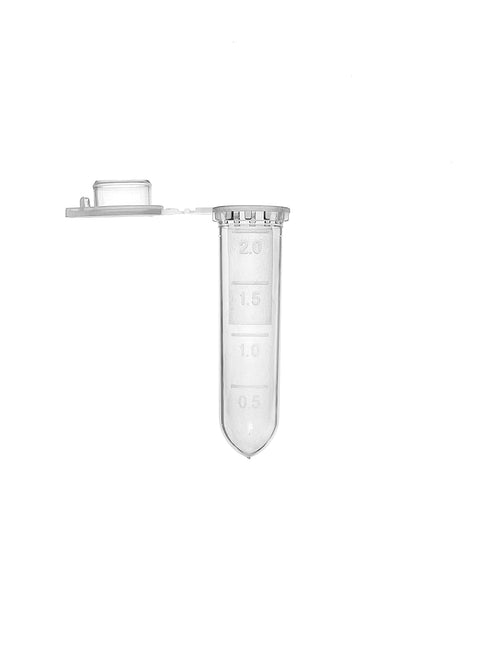 MUHWA 2ml Microcentrifuge Tubes, 500pcs Graduated Micro Test Tubes with Snap Cap, Rounded Microtube Sample Vial for Laboratory (Clear)