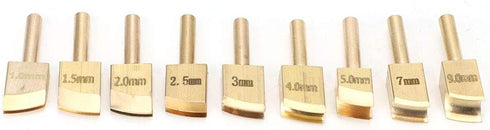 HEEPDD 9Pcs Leather Soldering Tips, Electric Soldering Iron Head Set, Brass Tips from 1mm to 9mm
