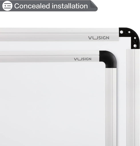 VUSIGN White Board and Cork Board Combination, 17" x 23" Dry Erase Board and Corkboard Combo for Home or Office