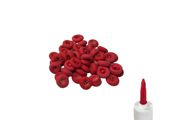 Premium Caulk Saver Caps - (50 Pack) Durable Latex Caulk Tube Sealers with Easy Apply & Reuse Design, Universal Fit Sealant Preservation Aids - Red Caulk Tube Nozzle Caps