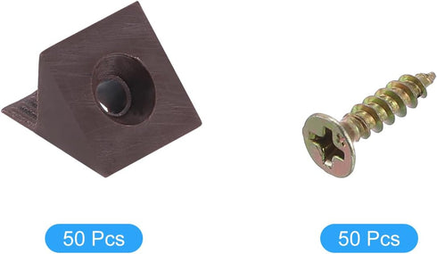 120Pcs 90 14x13x9mm uxcell Degree Plastic Corner Braces, Nylon Shelf Right Angle Brackets with Screws for Cabinets