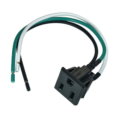 2PCS 15A 125V AC Panel Mount Outlet, Industrial Plug Female Connectors Adapter with 14AWG Connection Line