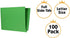 The File King Green File Folder, Full Side Tab, Letter Size, Box of 100, 11-Point Fiber Construction, USA Made