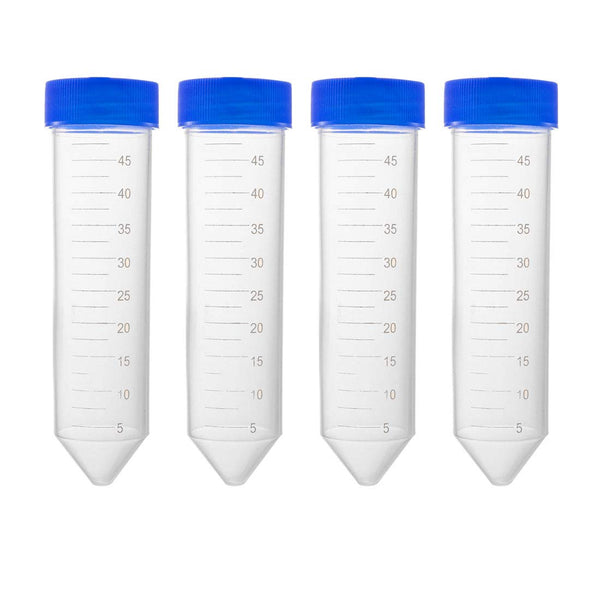 uxcell 10 Pcs 45ml Plastic Centrifuge Tubes with Screw-on Cap, Graduated Micro Centrifuge Tube, Blue