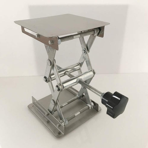 4" x4", Stainless Steel Lab Jack Scissor Stand Platform,Lab Lift Stand Table, Scientific Scissor Lifting Jack Platform,Expandable Lift Height Range 50mm-145mm,Maximum Support Weight 10kg
