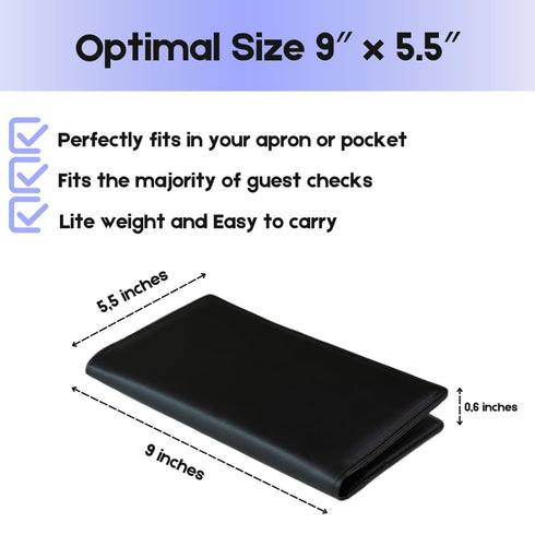 Generic Server Book with Calculator, Expandable Server Books for Waitress, Waiter Waitress Book, Restaurant Waitstaff