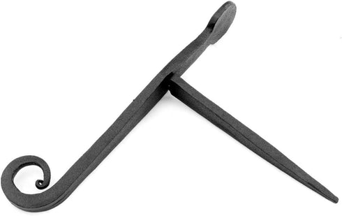 7 Renovators Supply Manufacturing Shutter Dogs In. Rat Tail Shaped Black Wrought Iron Shutter Dogs With Mounting