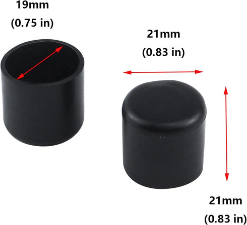 32 0.75 Inches Antrader Pcs Black Plastic Furniture Chair Leg Caps PVC Plastic Feet Protector Pads Furniture Table