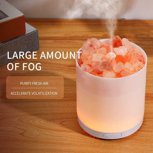 COOZMENT 2-in-1 Interface,7 Himalayan Salt Lamp & Ultrasonic Essential Oil Diffuser, Salt Lamp