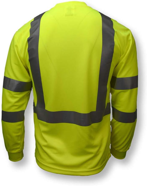 Radians ST21-3PGS-M Class 3 Max-Dri Long Sleeve Moisture Wicking Safety T-Shirt, Medium, Green