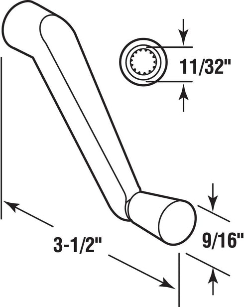 Prime-Line H 4320 Casement Operator Crank Handle with 11/32 In. Bore, White (2 Pack) by PRIME-LINE