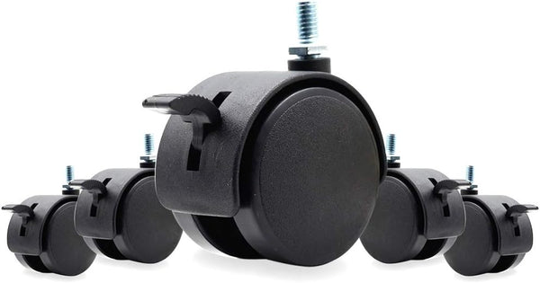 Luomorgo 5Pcs 2 inch Swivel Stem Caster Wheels with Locking Brake for Office Chairs Furniture