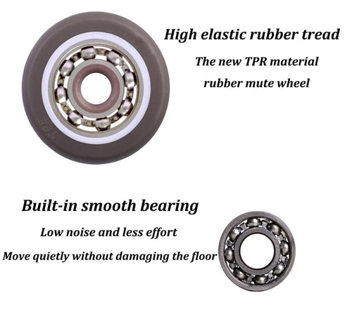 Mini Fixed Caster Wheels 1 inch, Silent Ball Bearing Small Casters for Furniture Rolling Cabinet, 4 Pack