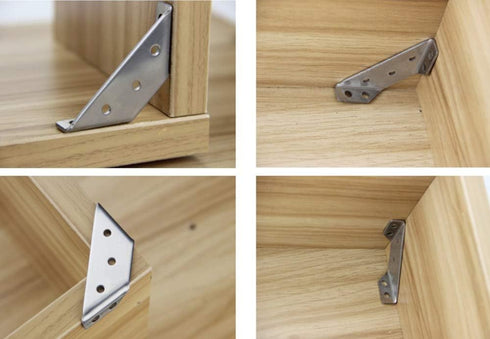 Rmdusk 2.7"x0.9" (Set 16) Stainless Steel Multifunction Triangle Corner Brace, Multi-Angle Joint Fastener, Shelf