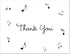 MyExpression.com 50 Pack Black Music Notes Thank You Cards