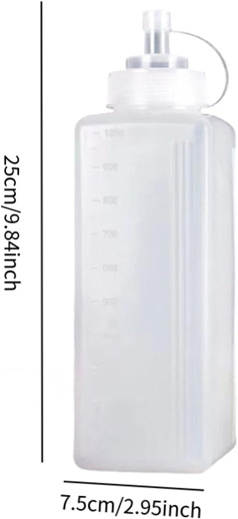 IEUDNS 1000ml Bottle Ketchup Honey Dispenser Wide Mouth with Lid Refillable Reusable Ketchup Bottle Sauce Dispenser