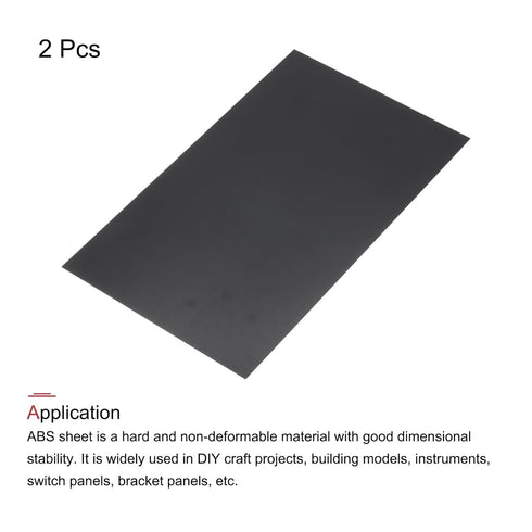 MECCANIXITY Black ABS Plastic Sheet 10 x 6 x 0.02 Inch for Building Model, DIY Crafts, Panel, Pack of 2 Pcs