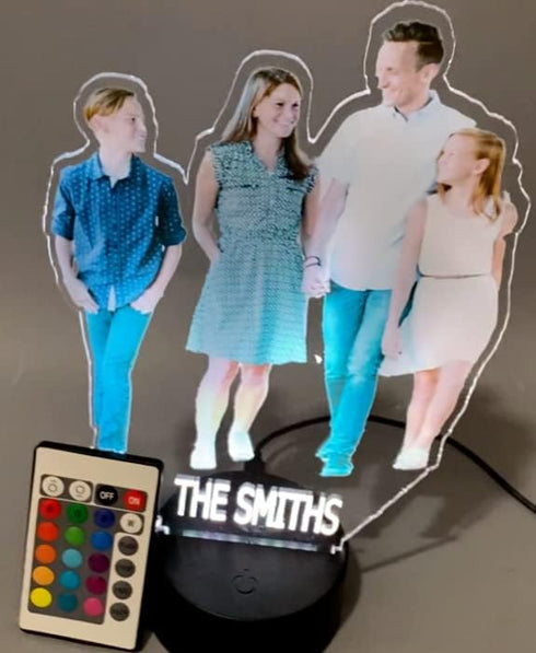16 Custom Picture UV Printed on Premium Acrylic In The Shape of Your Photo Night Light Up LED Personalized Free