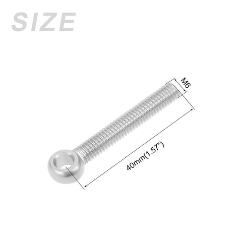 METALLIXITY Shoulder Swing Lifting Bolt (M6x40mm) – 10Pcs, 304 Stainless Steel Eye Bolts for Home Renovation, Fasteners