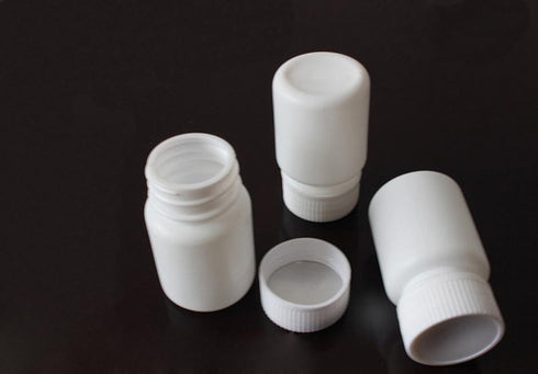 50PCS White Empty Solid Plastic Bottle Case Holder, Container Vials Box with Screw Cap for Powder Sample Storage