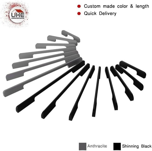 Generic 224MM) Custom Made Black Wardrobe Handles Long Handle Cabinets Wardrobe Big Knob Bedside Cabinets