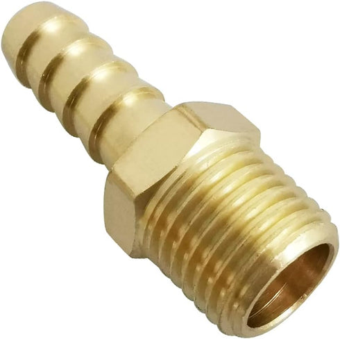 Avanty Brass Hose Barb Fitting, 1/8" Barbed x 1/4" NPT Male Adapter Connector, Pack of 2