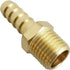Avanty Brass Hose Barb Fitting, 1/8" Barbed x 1/4" NPT Male Adapter Connector, Pack of 2