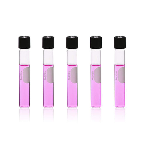 40pcs Glass Serological Test Tubes 10ml with Black Bakelite Screw Caps Silicon Liners, Borosilicate Glass