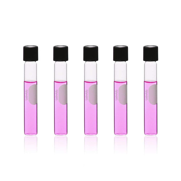 40pcs Glass Serological Test Tubes 10ml with Black Bakelite Screw Caps Silicon Liners, Borosilicate Glass