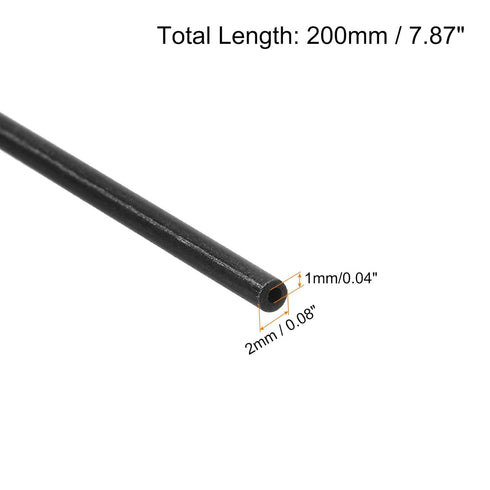 uxcell 8Pcs Carbon Fiber Tube 1 x 2 x 200mm Pultruded Carbon Fiber Tubing for RC Airplane Kite Wing Tube Quadcopter Arm