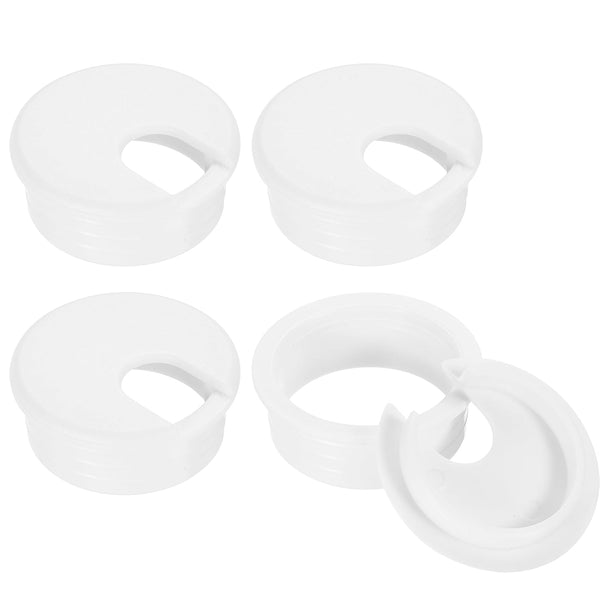 uxcell Cable Hole Cover, 4Pcs ABS Desk Grommet Hole Cover for Office Computer Wire Organizer, White