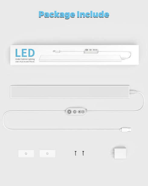 16Inch 700Lumen Function,3 (3000K/4000K/6000K) ASOKO Plug-in Under Desk Light, LED Workbench Lights with Super Brighten