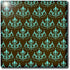 3dRose 8 Inch Elegant Aqua Blue Chandelier Damask On Brown Trendy Pattern Ceramic Tile