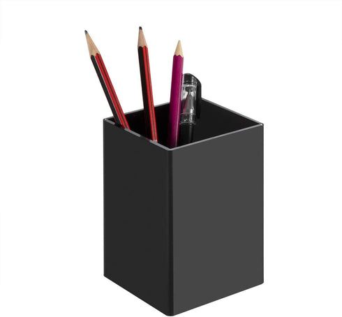 NIUBEE Black Acrylic Pen Holder 4 Pack, Desktop Pencil Cup Organizer for Office Desk Accessories