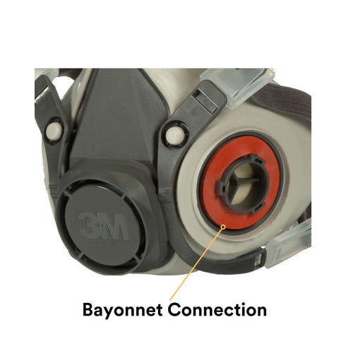3M 6300, Half Facepiece Reusable Respirator NIOSH, Four-Point Harness, Comfortable Fit, Dual Airline Supplied Air