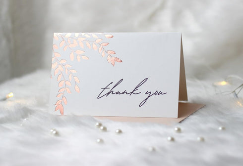 4x6 Inch, 250 (Pack 40) Thank You Cards with Envelopes and Stickers, Gold Foil Floral Design, GSM Heavy Card Stock